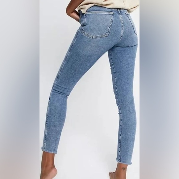 FREE PEOPLE SIERRA HIGH RISE SKINNY JEANS RAW HEM - Picture 11 of 11